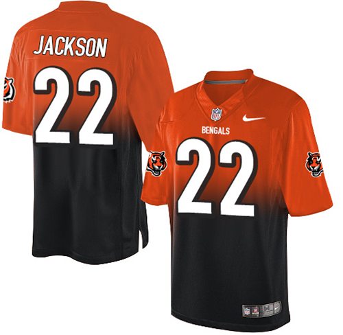 Nike Bengals #22 William Jackson Orange/Black Men's Stitched NFL Elite Fadeaway Fashion Jersey